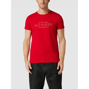 Tommy Hilfiger pánské červené tričko  - XL (XLG)